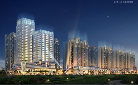 沿紫月路夜景效果图