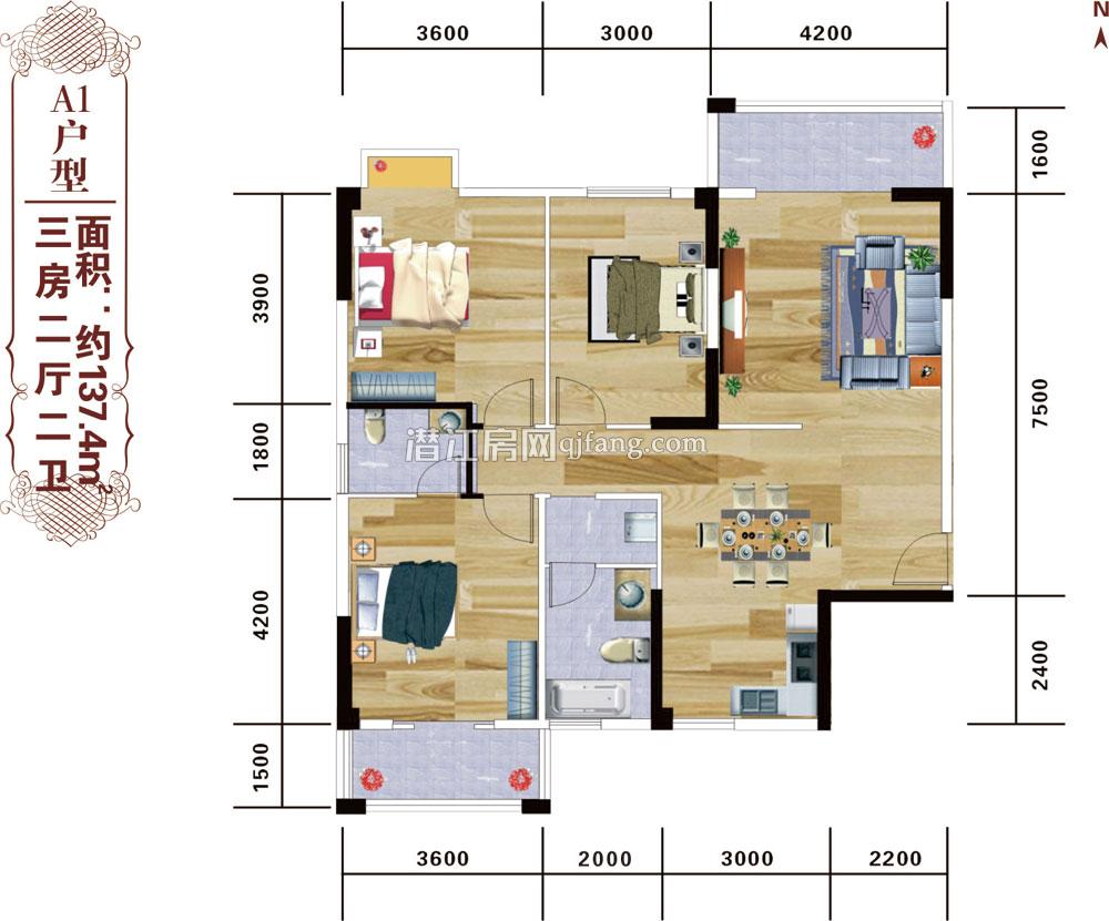 镇声一品A1户型 户型图