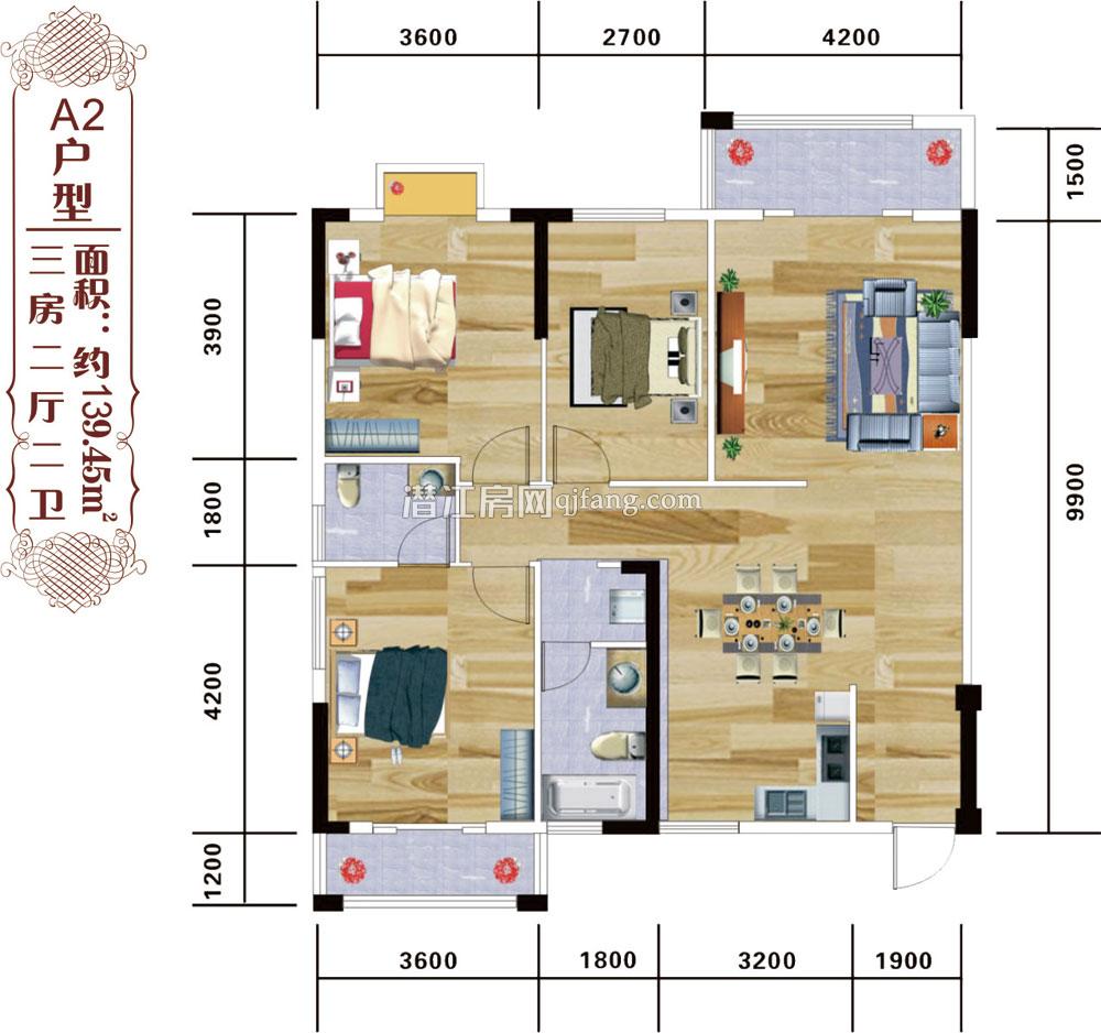 镇声一品A2户型 户型图