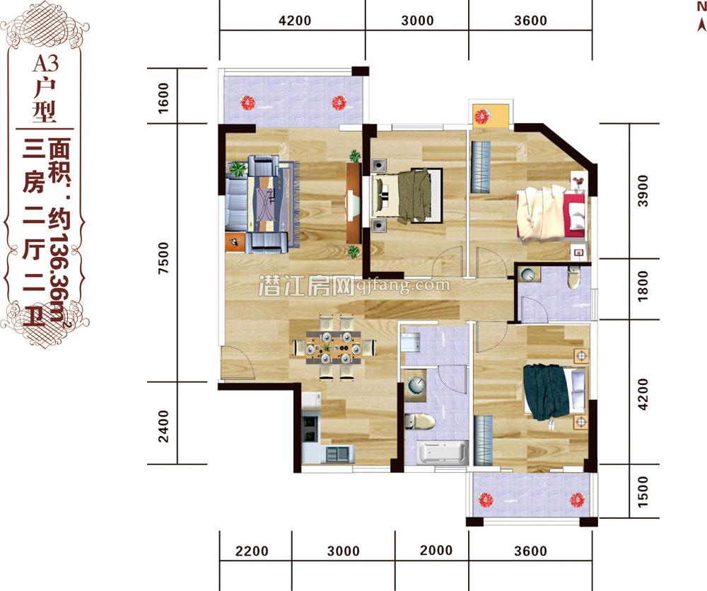 镇声一品A3户型户型图