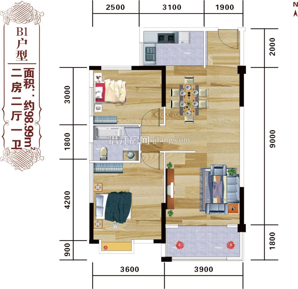 镇声一品B1户型 户型图