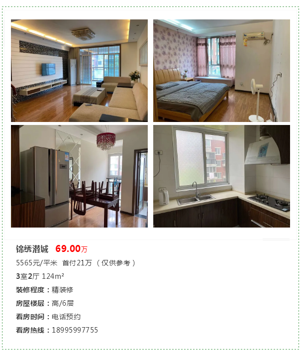 城区带装修好房源推荐！总价43万+