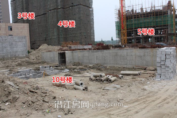 御景豪庭6月工程进度 5号楼建至六层