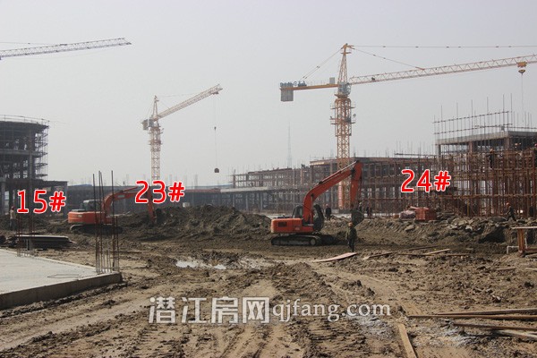 中国潜江生态龙虾城3月进度:3#已建至三层