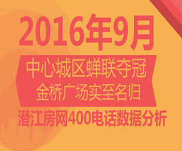 2016年9月潜江房网400来电分析报告