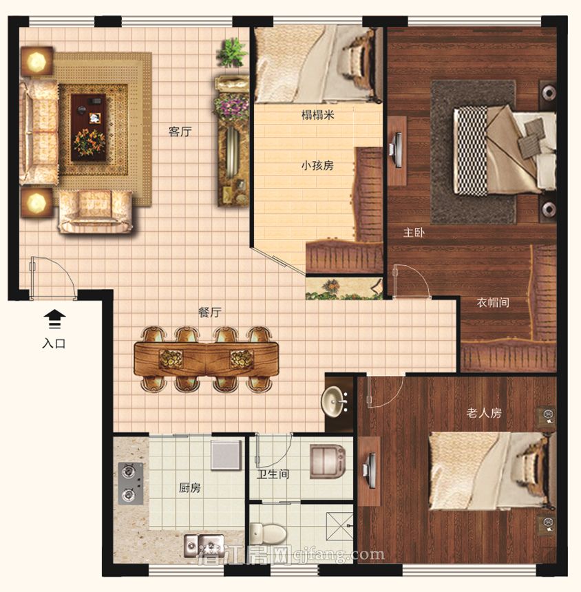 润基公寓A户型户型图