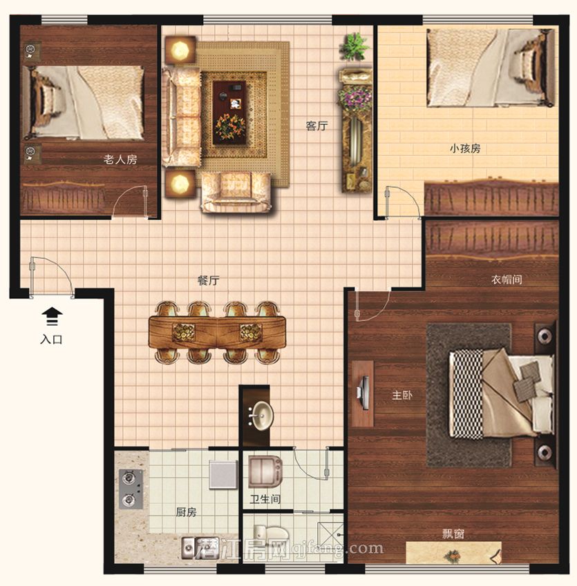 润基公寓B户型户型图