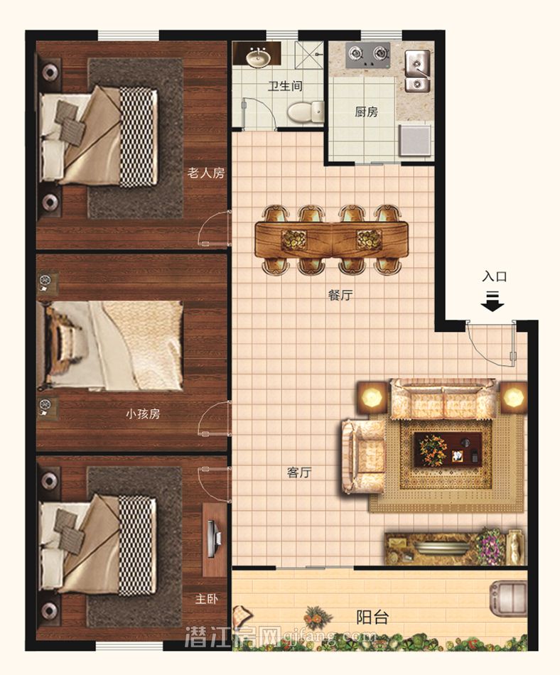 润基公寓C户型户型图