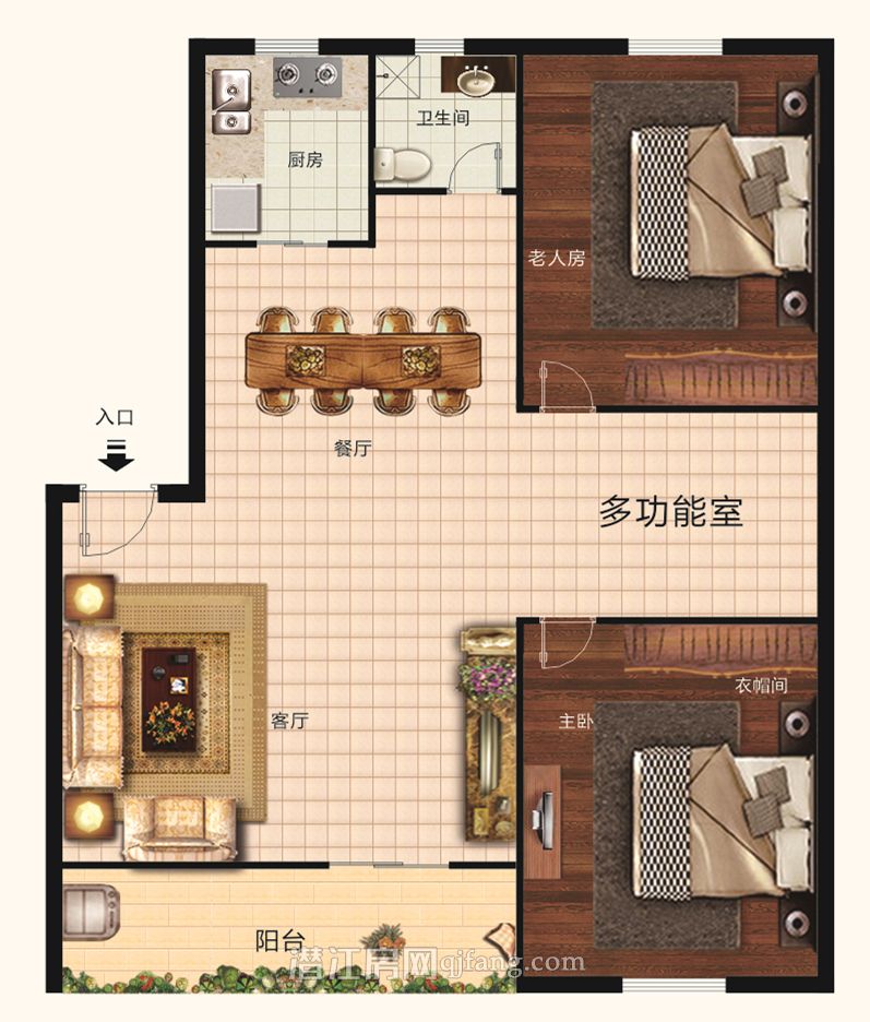 润基公寓D户型户型图