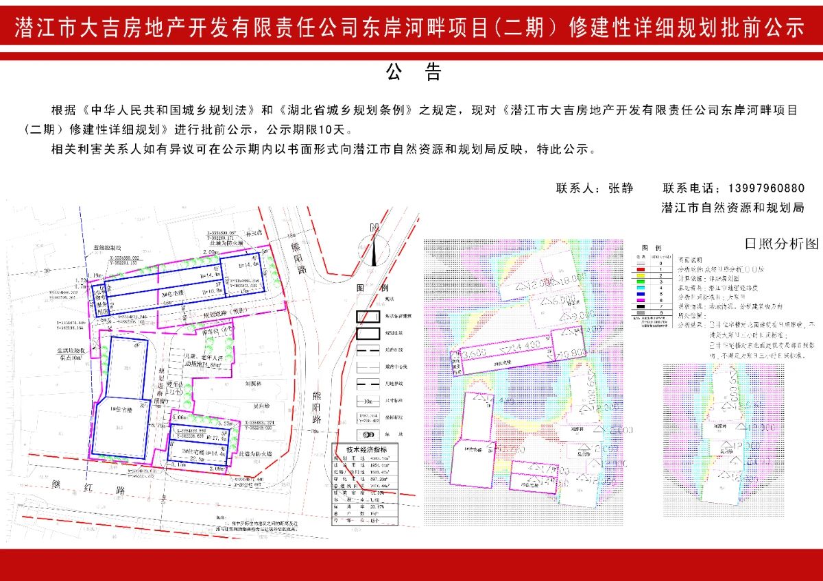 潜江市大吉房地产开发有限责任公司东荆河畔项目（二期）修建性详细规划批前公示